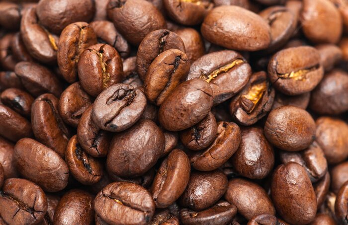 Papier peint  Gros plan avec des grains de café