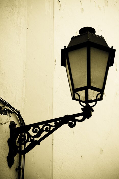 Papier peint  Gros plan sur un réverbère noir