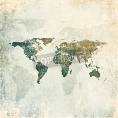 Papier peint  Grunge background with world map