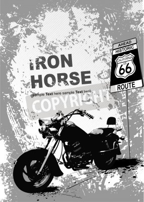 Papier peint  Grunge gray background with motorcycle image