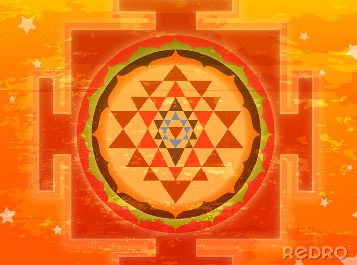 Papier peint  Grunge Shree Yantra