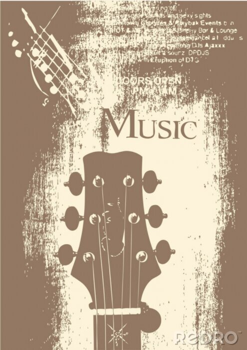 Papier peint  Guitare dans le style grunge
