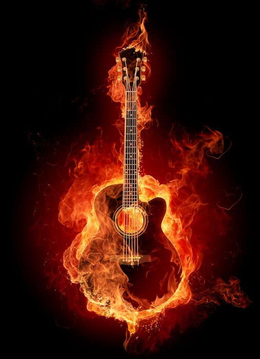 Papier peint  guitare Fire