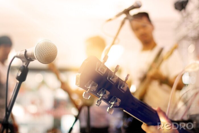 Papier peint  Guitarists on stage for background, soft and blur concept