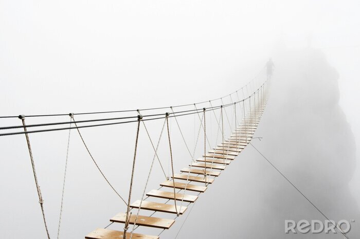 Papier peint  Hanging bridge in fog