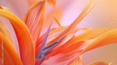 Papier peint  Harmony in Bloom: Up close, the Strelitzia flower on the plant embodies harmony, its petals a testament to the beauty of balance.