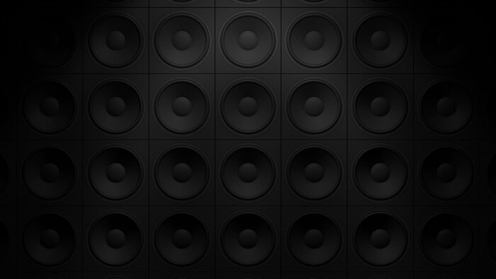 Papier peint  Haut-parleurs noirs sur le mur
