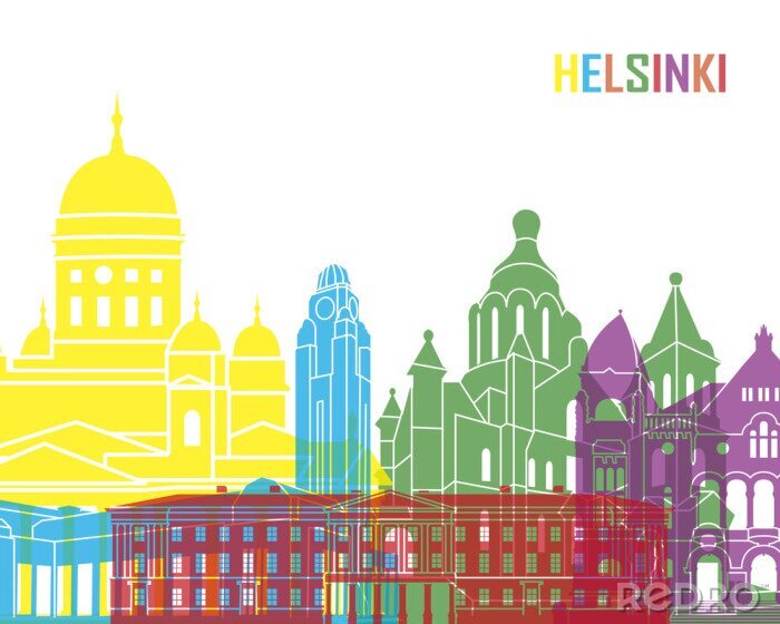 Papier peint  Helsinki skyline pop