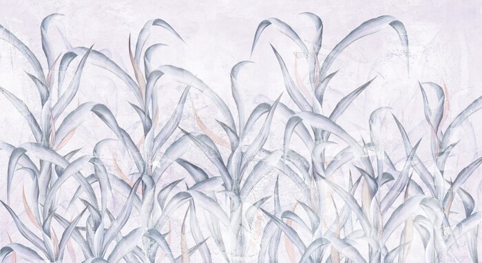 Papier peint  Herbe haute sur fond violet