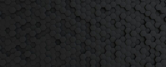 Papier peint  Hexagones 3D noirs