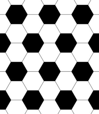 Papier peint  Hexagones noirs et blancs formant un motif de ballon de football