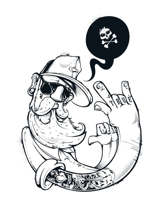 Papier peint  Hipster sur un graffiti