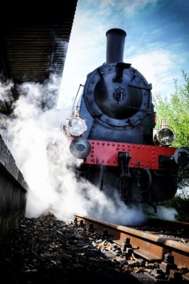 Historique train à vapeur en mouvement