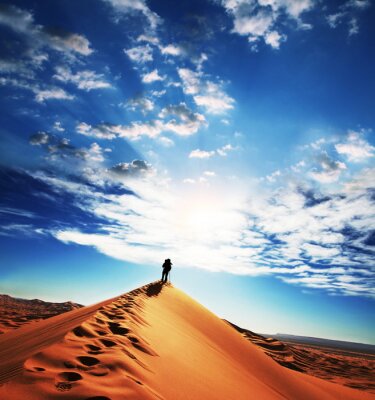 Papier peint  Homme dans le désert