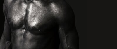 Papier peint  Homme, poitrine, peint, noir, letterbox