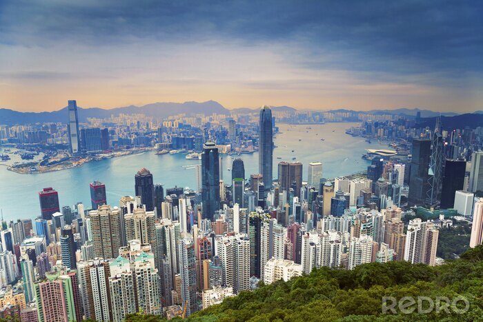 Papier peint  Hong Kong. Image de Hong Kong vue horizon de Victoria Peak.