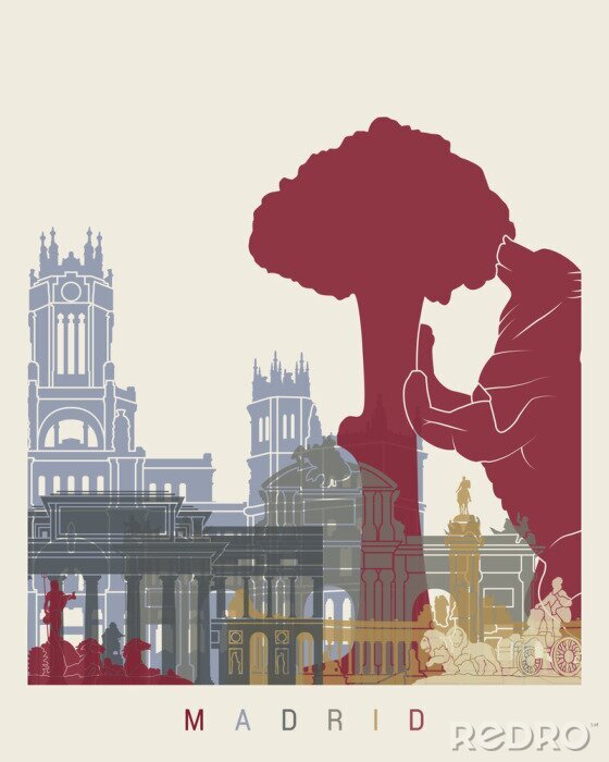 Papier peint  Horizon de Madrid affiche