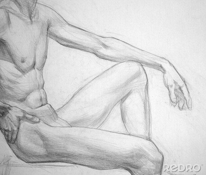 Papier peint  Human's figure, pencil drawing illustration, sketch