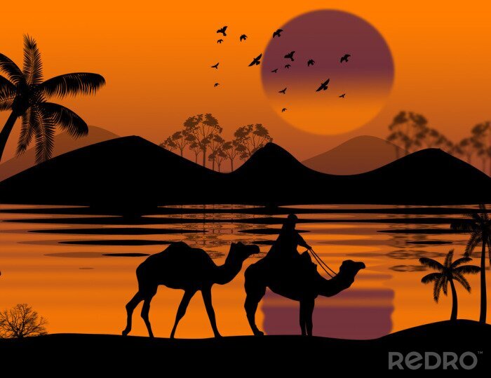 Papier peint  Illustration animaux exotiques