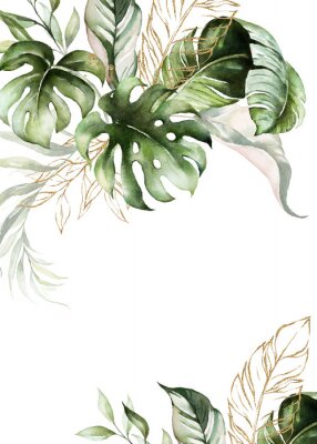 Illustration aquarelle inspirée de plantes exotiques