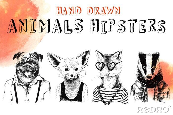 Papier peint  Illustration avec des animaux pour jeunes