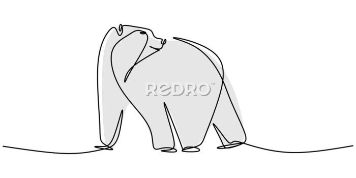 Papier peint  Illustration d&#39;ours en style dessin au trait
