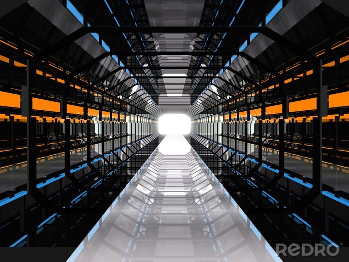 Papier peint  Illustration d'un tunnel futuriste