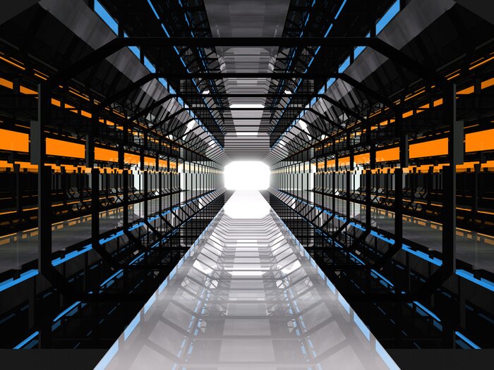 Papier peint  Illustration d'un tunnel futuriste