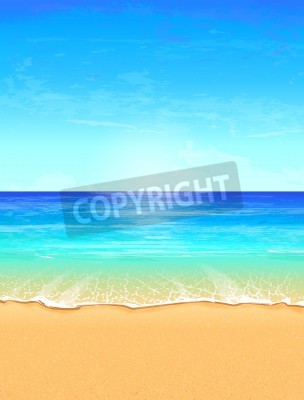 Papier peint  Illustration de la plage et de la mer