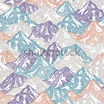 Papier peint  Illustration de montagnes colorées