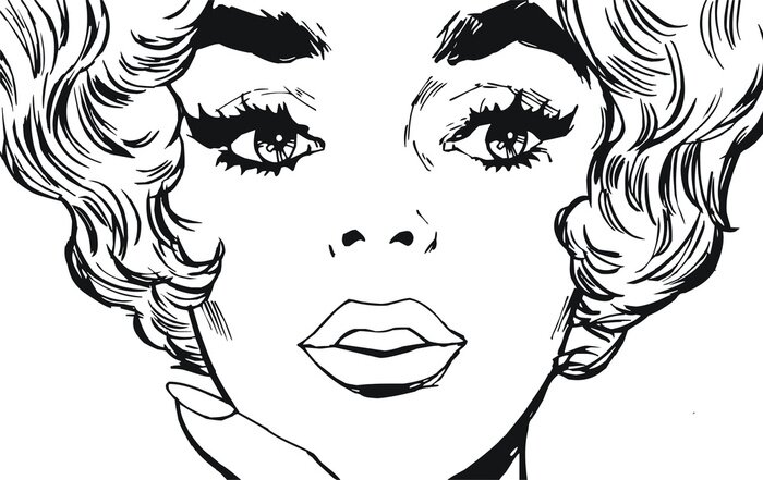 Papier peint  Illustration du visage d'une femme