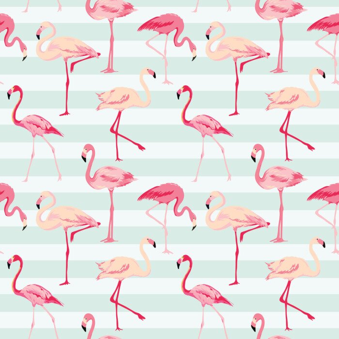 Papier peint  Illustration pastel avec des oiseaux