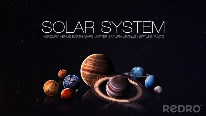 Papier peint  Illustration sombre avec le système solaire