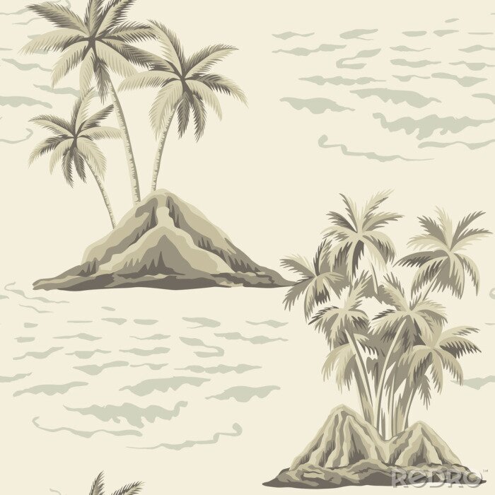 Papier peint  Îlots de style vintage