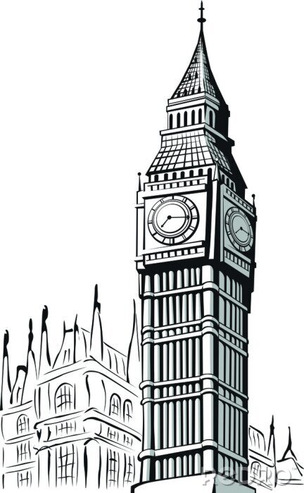Papier peint  Image graphique avec le Big Ben