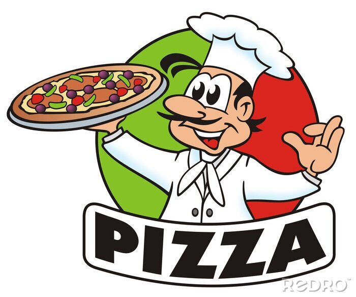 Papier peint  Image graphique icône de pizza italiennee
