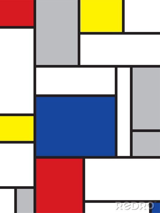 Papier peint  Image graphique inspirée de l'oeuvre de Mondrian