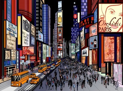 Papier peint  Image graphique taxi à Times Square