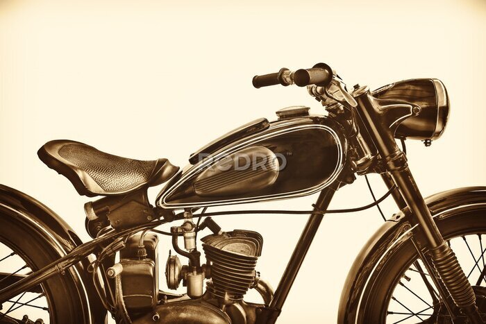 Papier peint  Image sépia d'une moto vintage