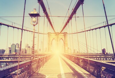 Image stylisée vintage du pont de Brooklyn, NY.