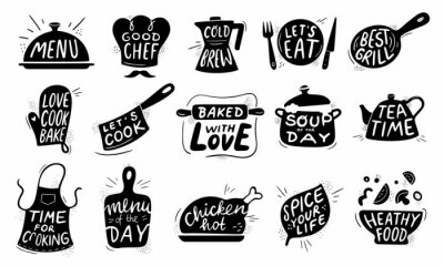 Images de cuisine avec les noms de plats