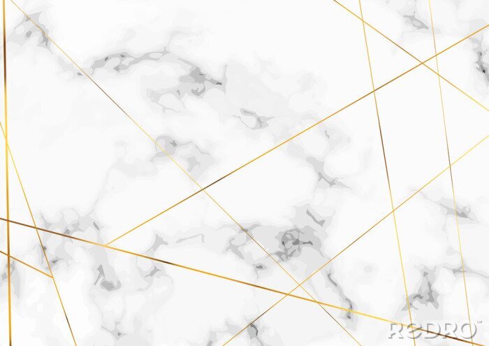 Papier peint  Imitation marbre avec lignes dorées