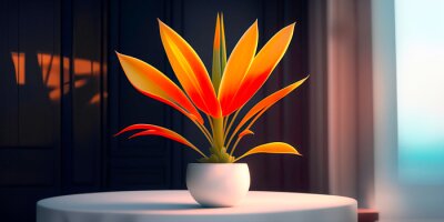 Papier peint  Immersive Beauty: Discover an Isolated Strelitzia Plant in Stunning Detail, Crafted with Strong Contrast and Soft Lighting using Sketchfab and Pixelsquid