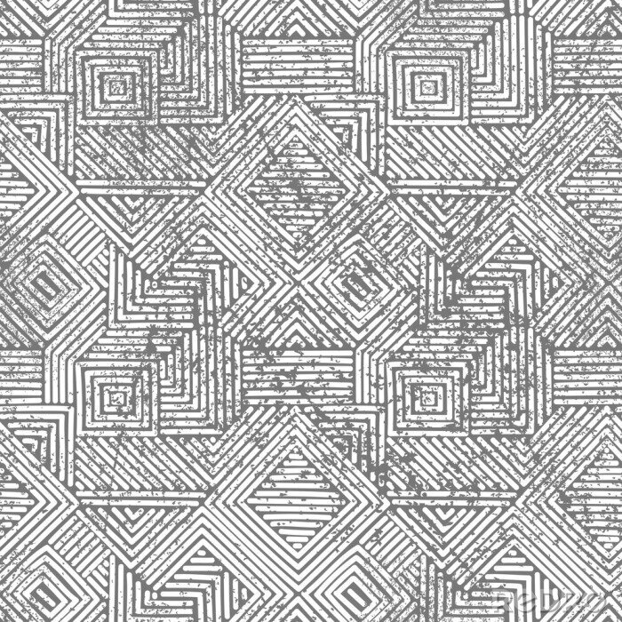 Papier peint  Impression vintage géométrique transparente. Texture grunge. Couleurs grises et blanches.