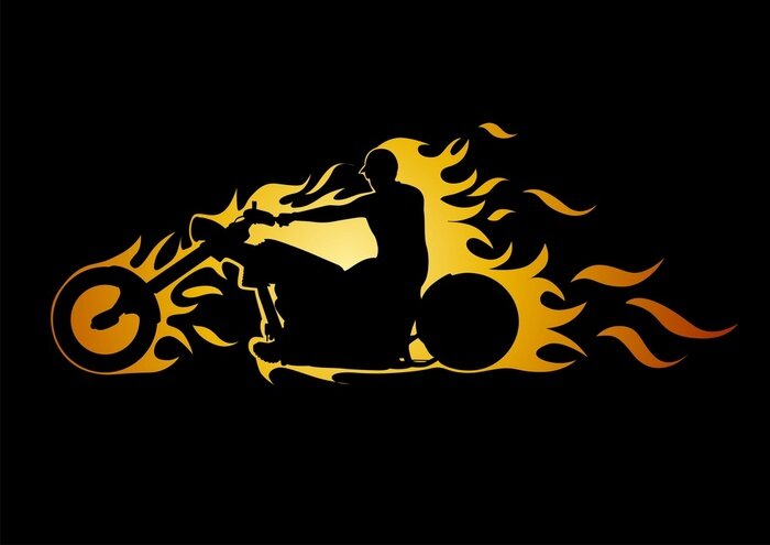 Papier peint  incendie du motard