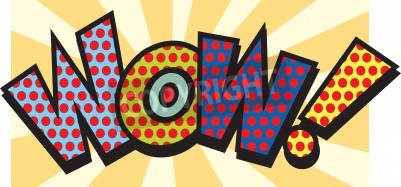 Papier peint  Incription en couleurs wow