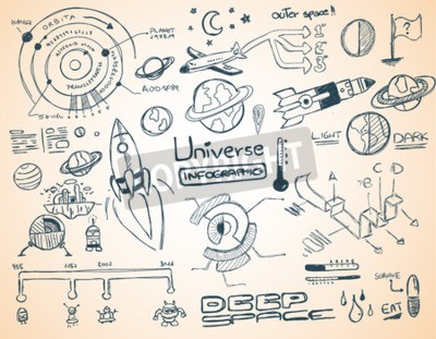 Papier peint  Infographie sur le système solaire dessiné