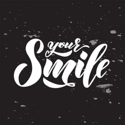Inscription blanche sourire sur fond noir