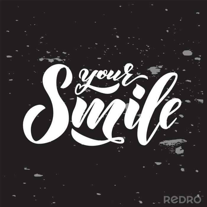 Papier peint  Inscription blanche sourire sur fond noir