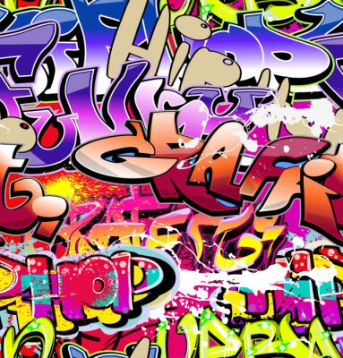 Inscriptions graffiti de différentes couleurs